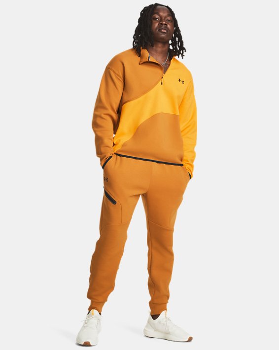 Men's UA Unstoppable Fleece ½ Zip in Orange image number 2